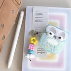 Blue Cloud AirPods Case with Beaded Charm